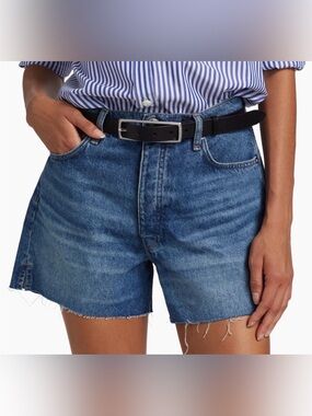 NWOT rag & bone vintage cut off high rise raw hem blue denim short 24